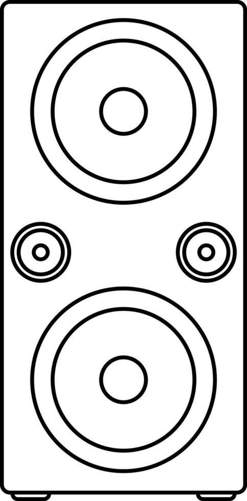 Illustration of stroke style of speaker icon. vector