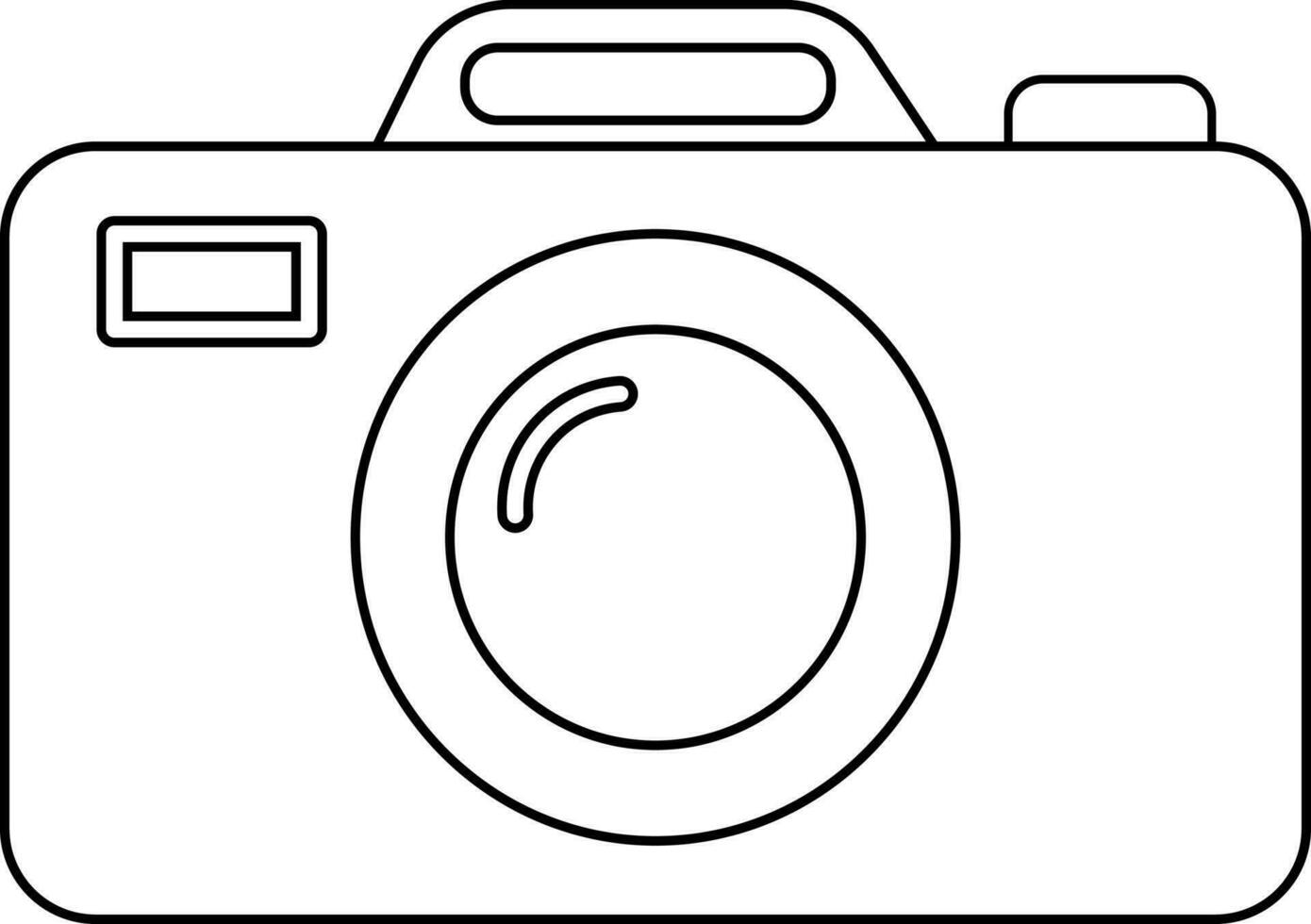 Stroke style of cemera icon for capture photo. vector