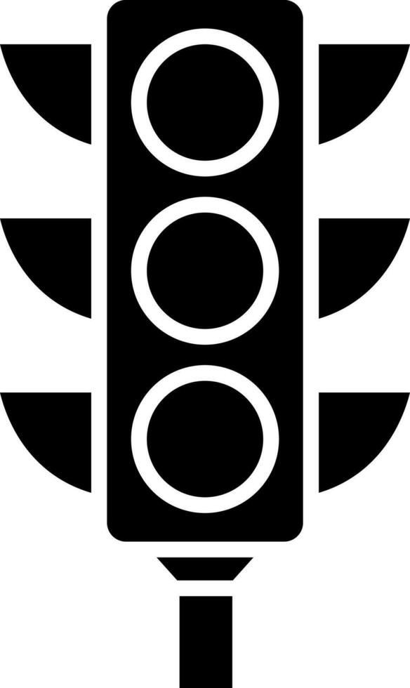 Traffic light icon in glyph style. vector