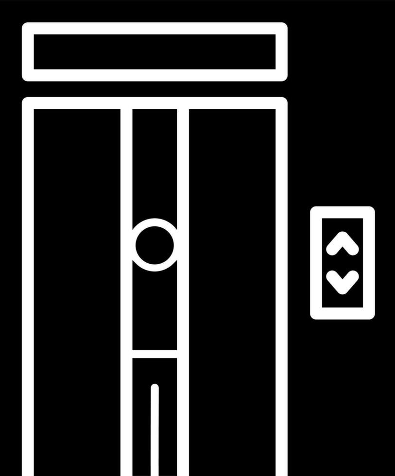 Vector illustration of electric elevator icon in glyph style.