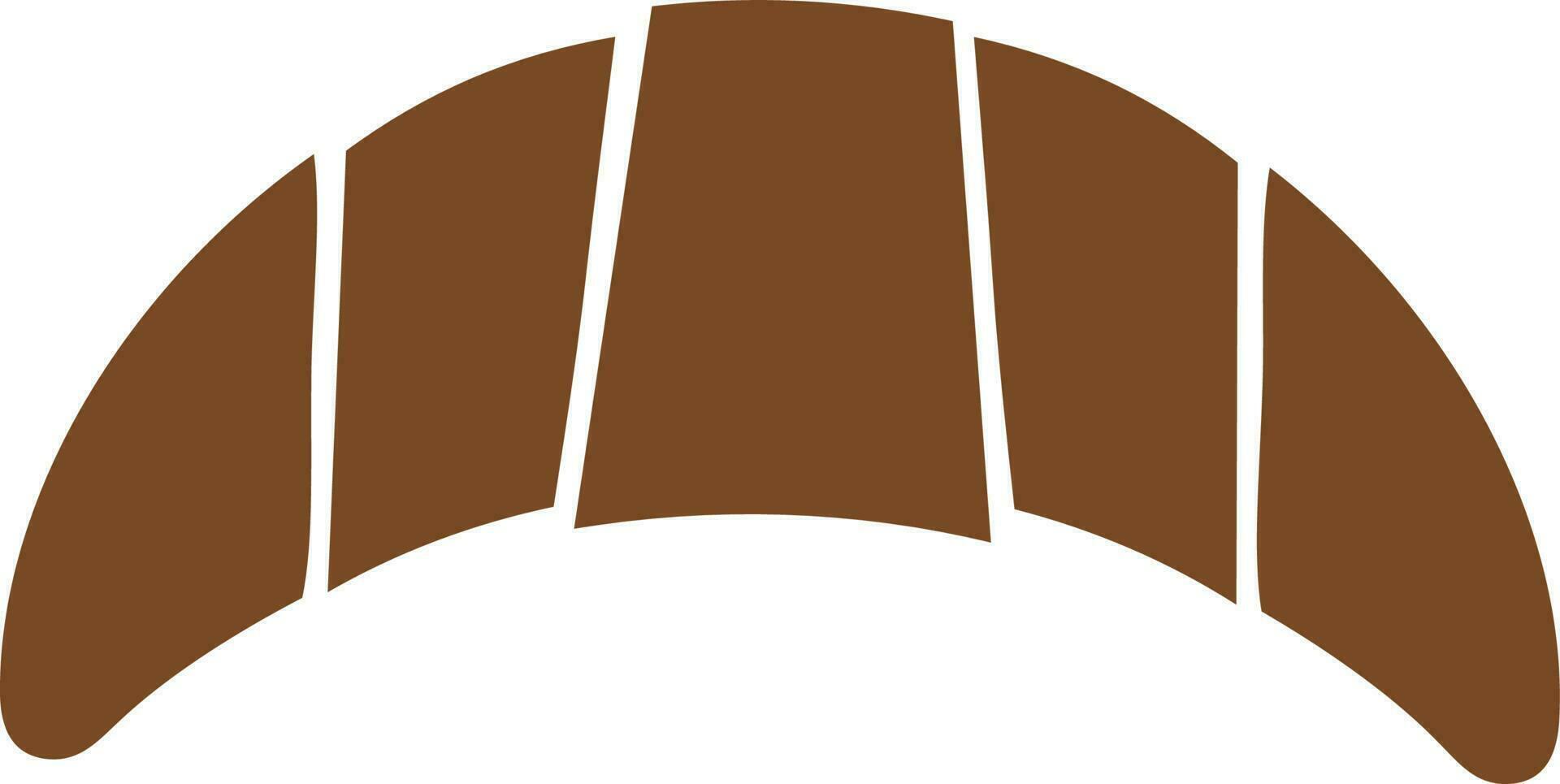 Brown croissant icon on white background. vector