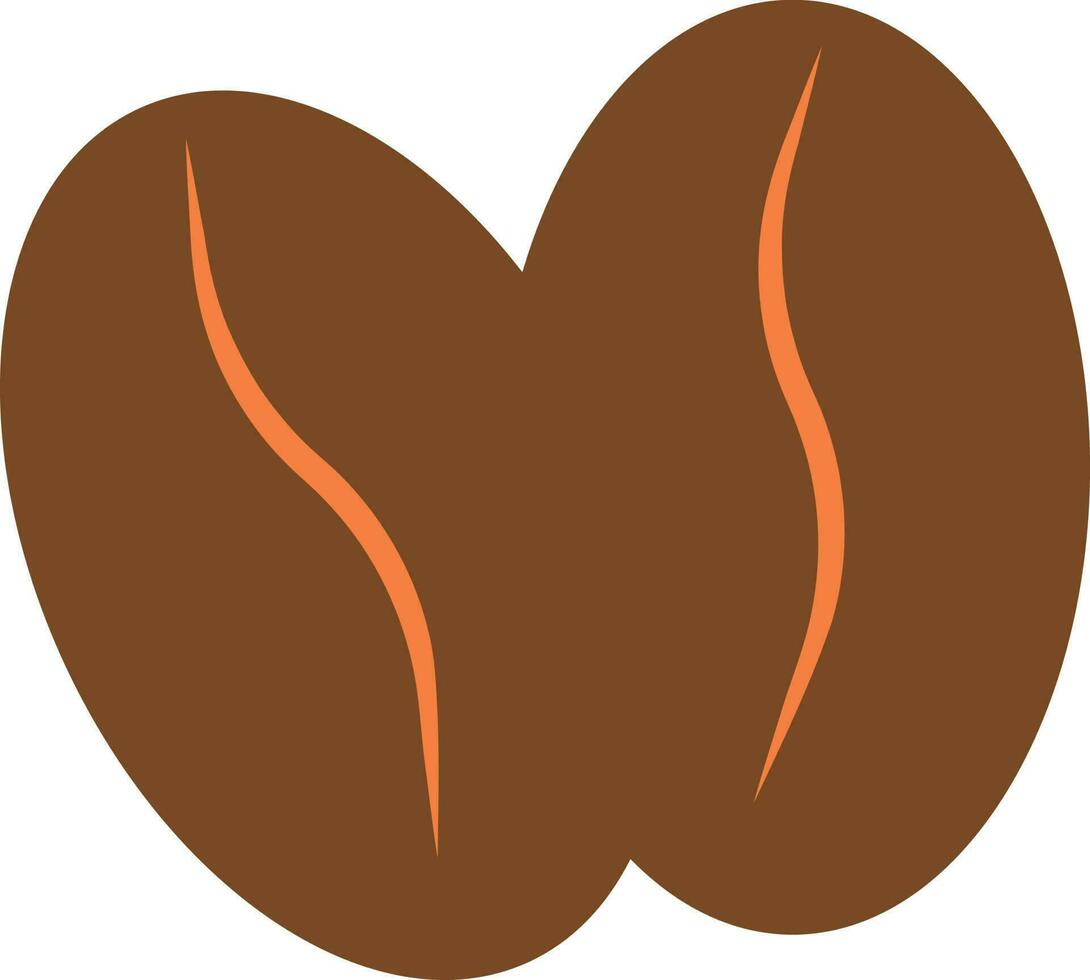 café frijoles en marrón y naranja color. vector