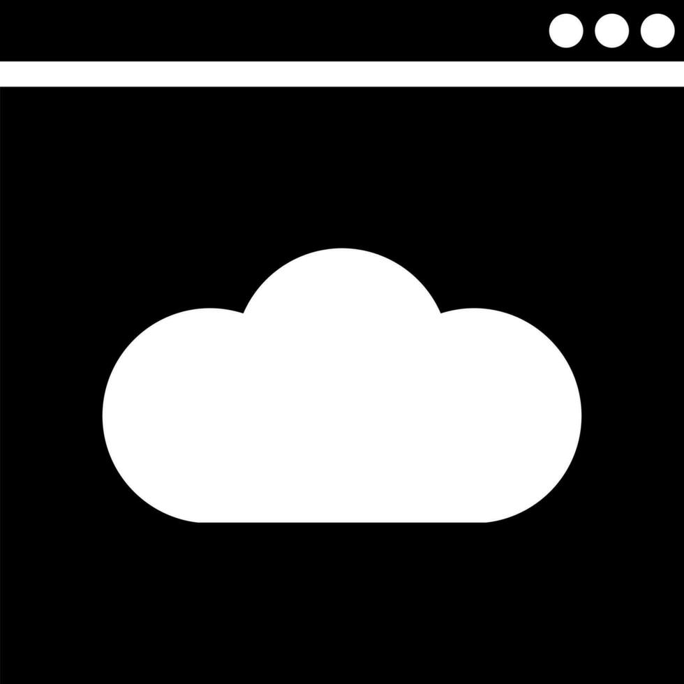 Cloud computing glyph icon or symbol. vector