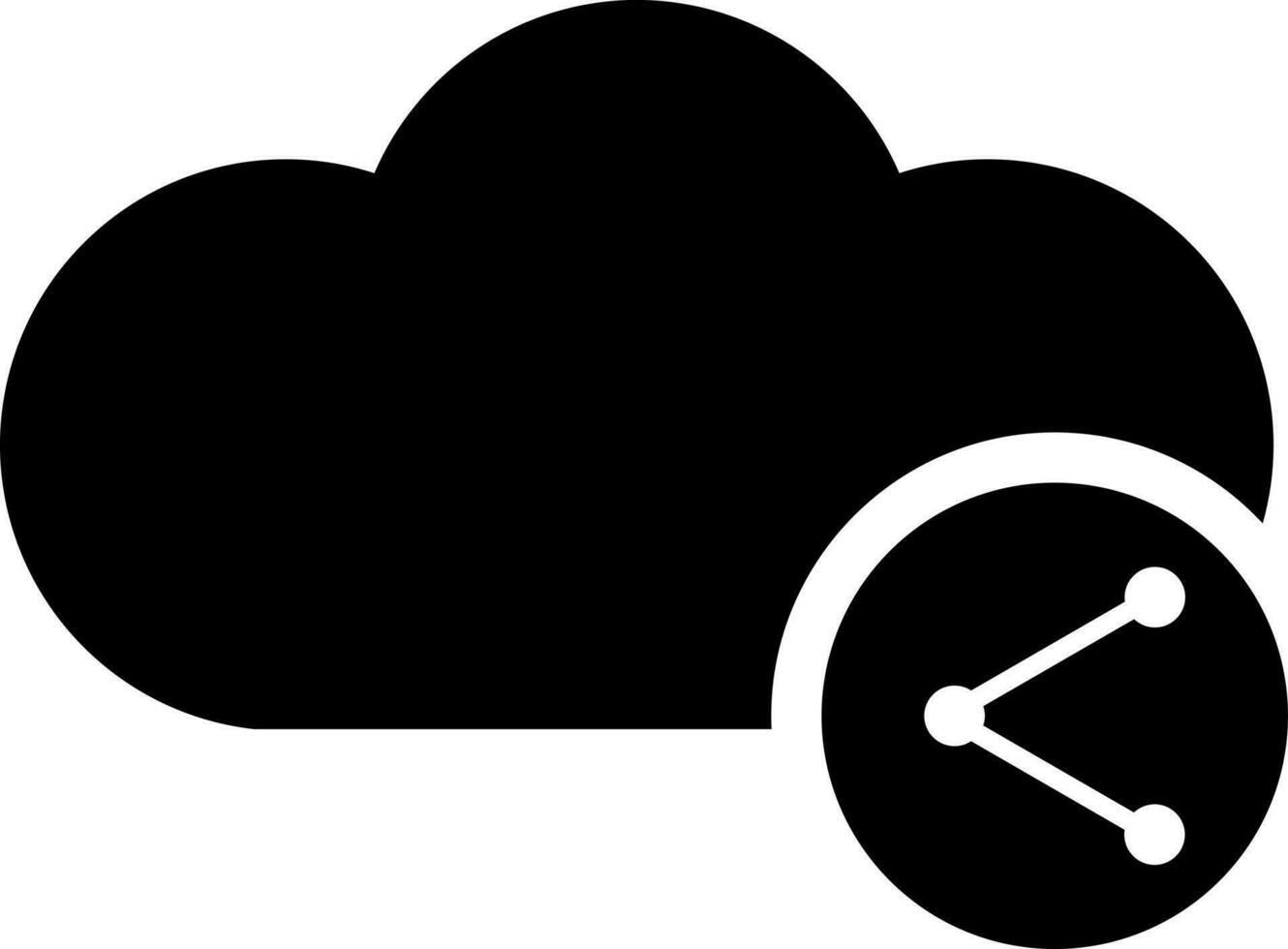 Vector illustration of cloud storage data sharing icon.