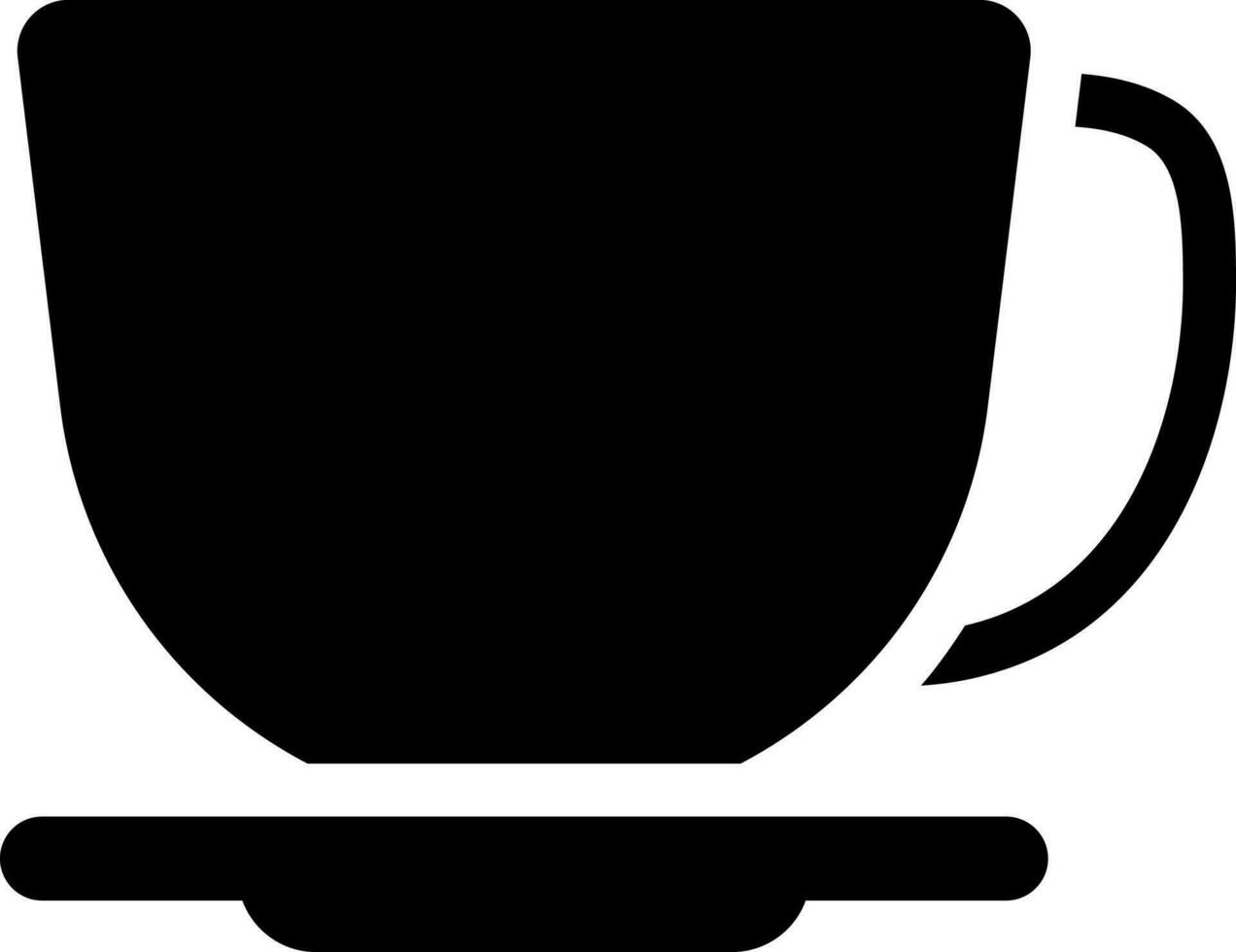 Black cup on plate. vector