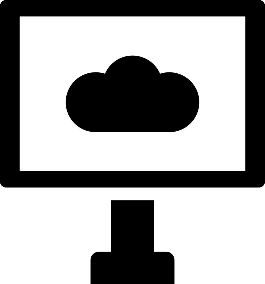 nube servidor conectado computadora icono. vector