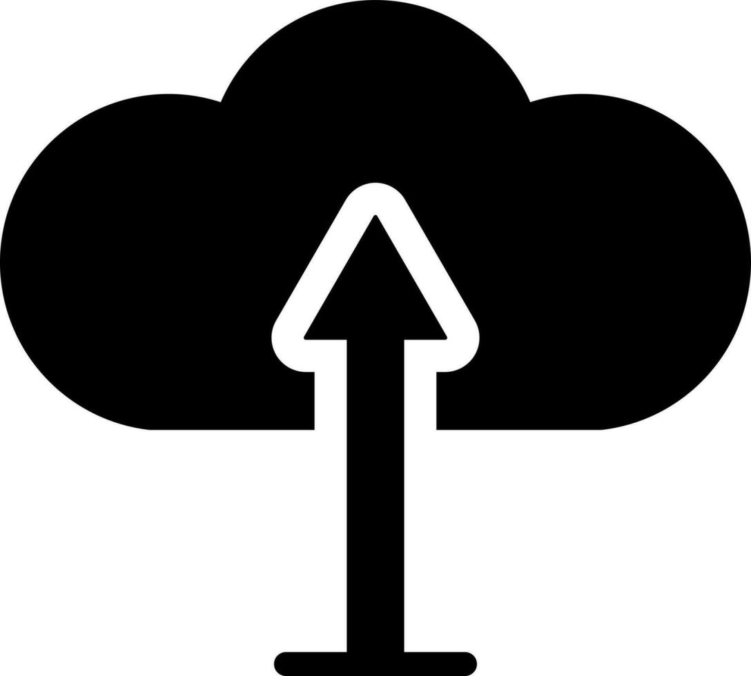 Flat style upload cloud server icon or symbol. vector