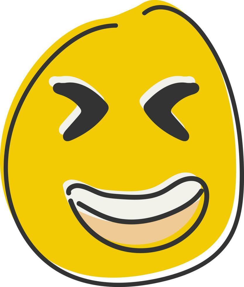 Single emoji flat style, hand draw icon. Fun icon. Emoticon. vector