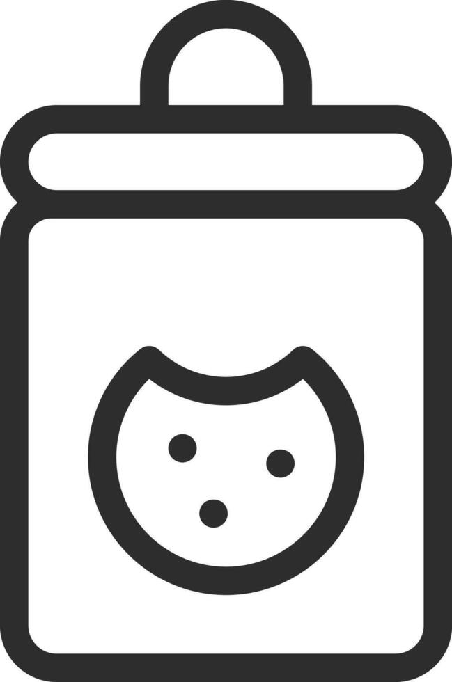 Cookies jar icon in line art. vector