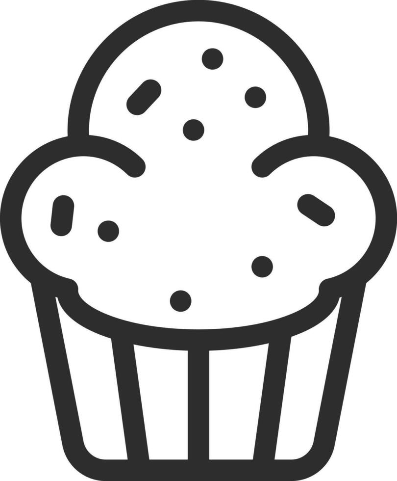 Line art illustration of muffin icon. vector