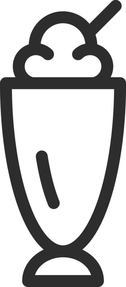 Line art illustration of milkshake icon. vector