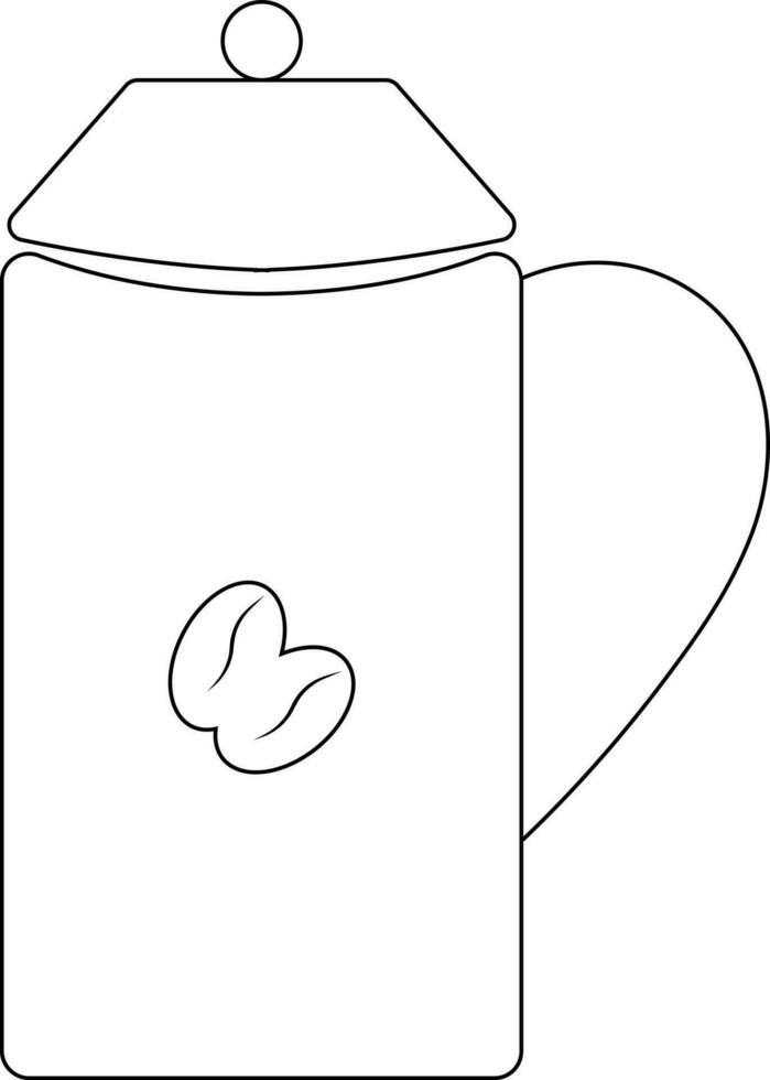 negro línea Arte ilustración de café jarra. vector