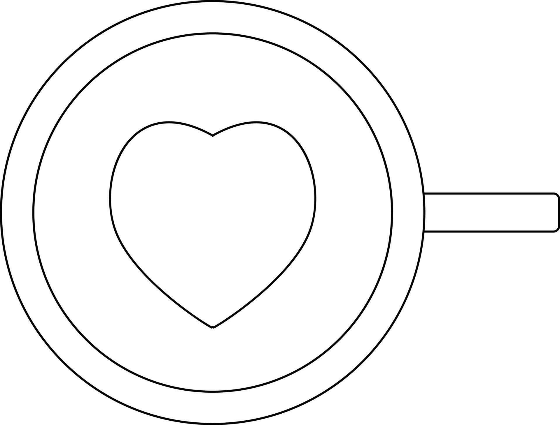 Cup top view icon in black line art illustration. 24237483 Vector Art