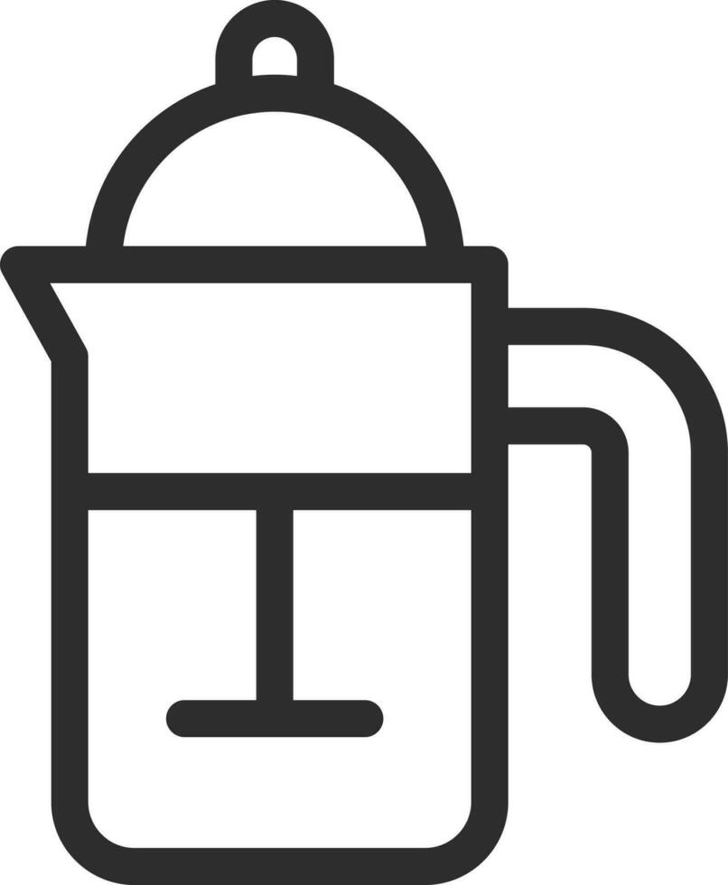 Line art illustration of kettle icon. vector