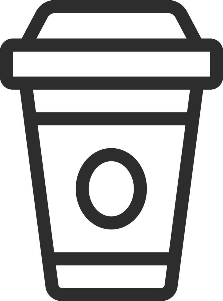 Disposable cup icon in line art. vector