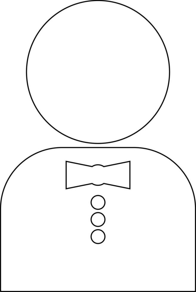 Illustration of character of a faceless man in black line art. vector
