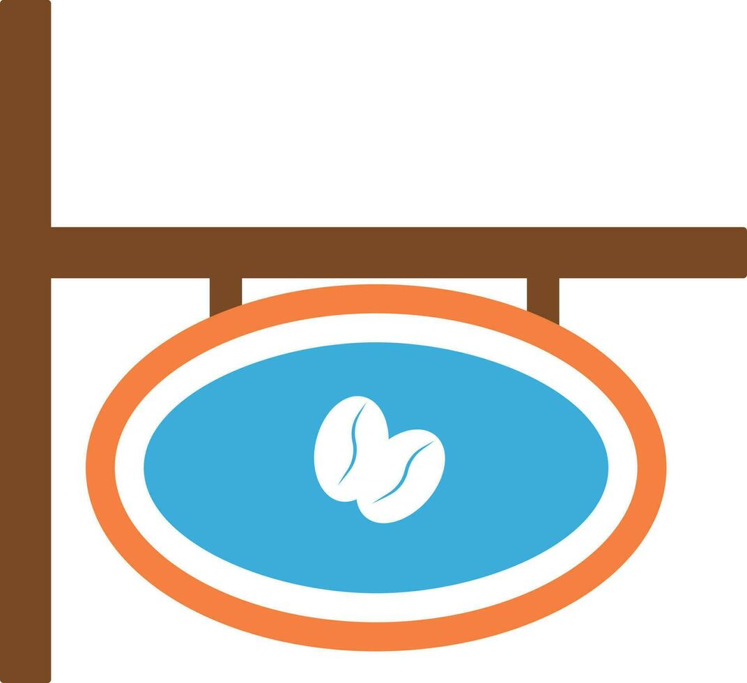 Flat style coffee shop sign in board. vector