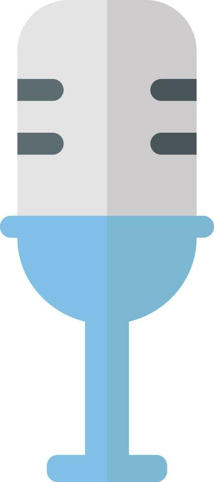 plano estilo micrófono icono en azul y gris color. vector