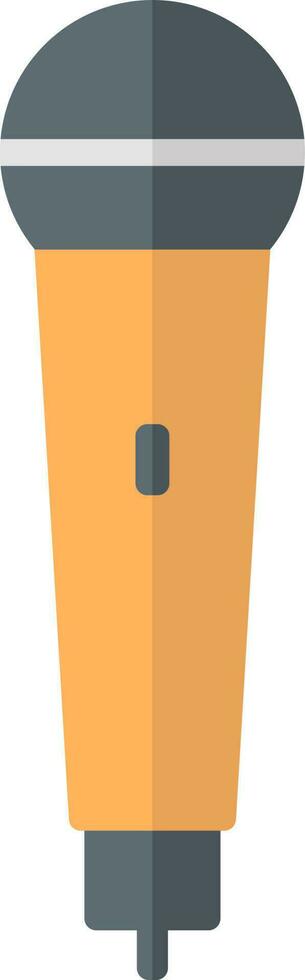 Orange and gray microphone icon in flat style. vector