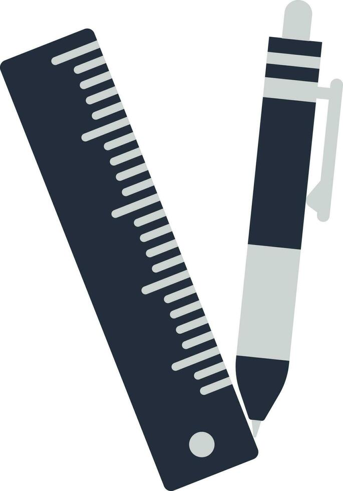 Icon of pen and scale in illustration. vector