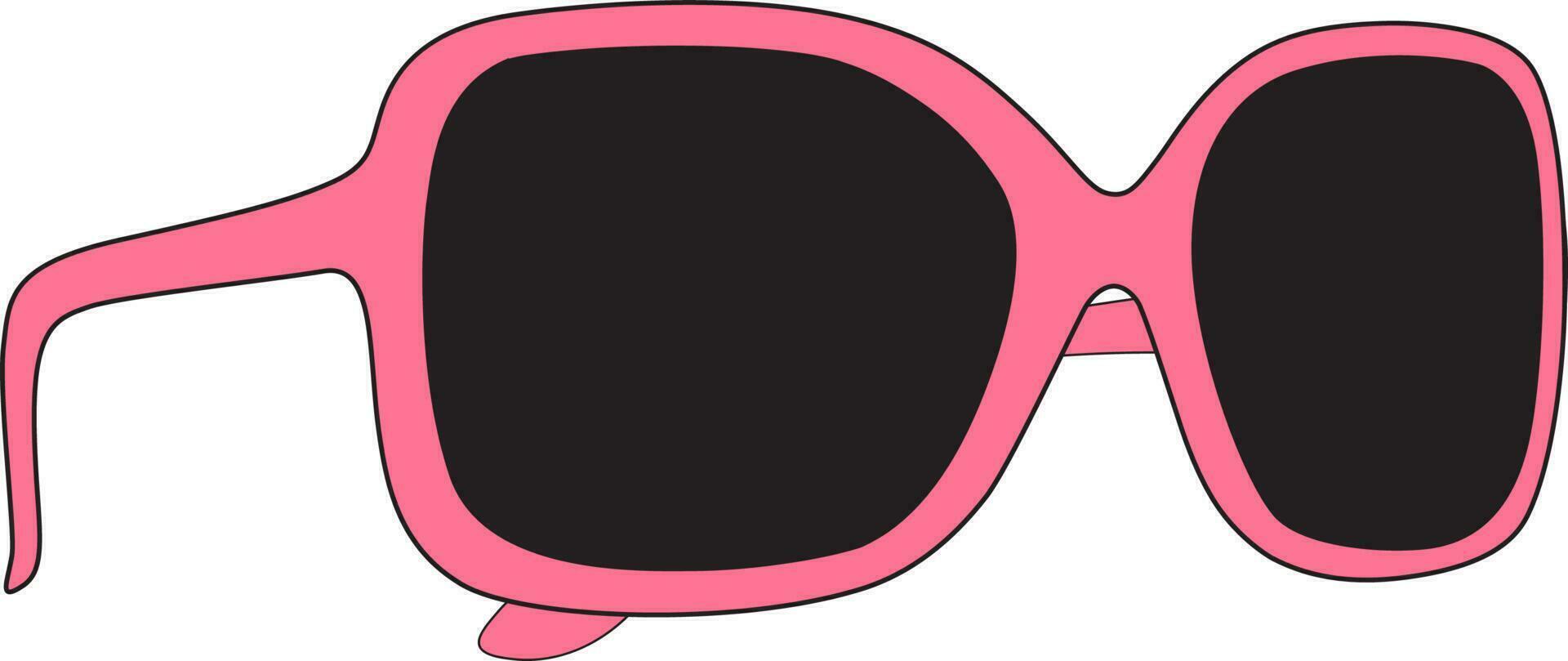 Illustration of sunglass in pink color frame. vector