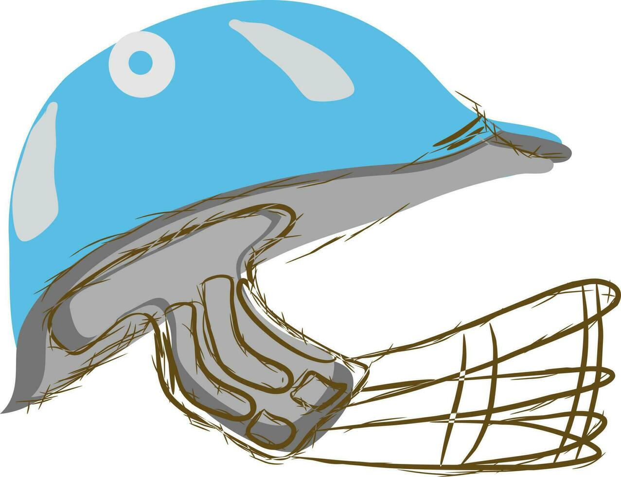 Illustration of a cricket helmet. vector