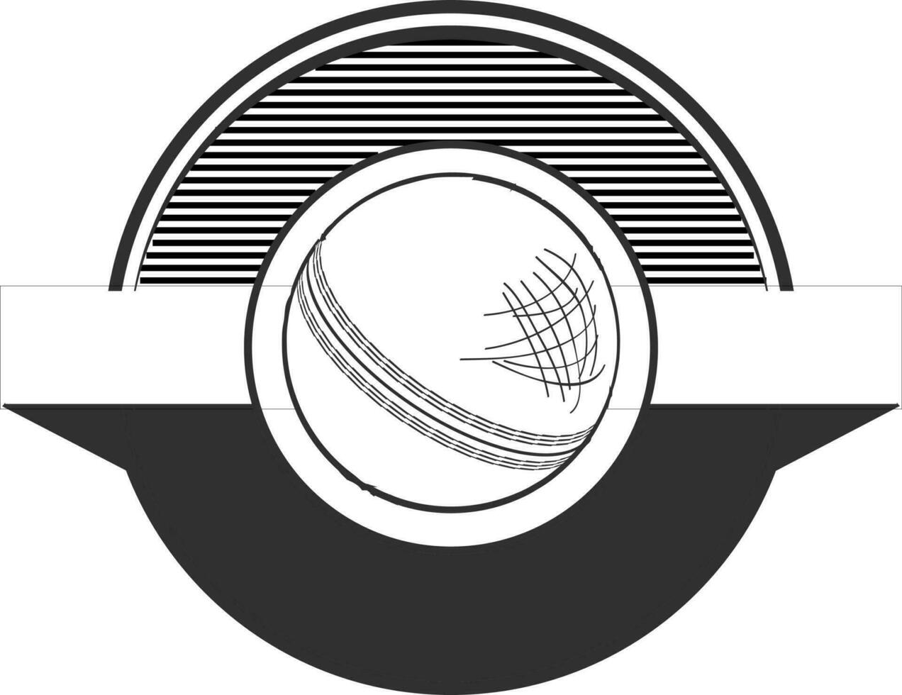 Icon of cricket ball on circular shape frame. vector