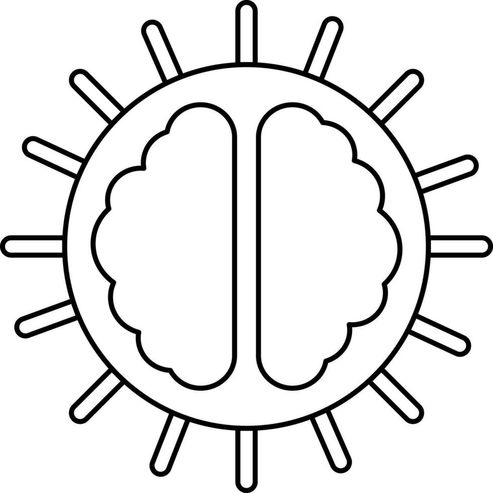 Brain icon for stroming in illustration. vector