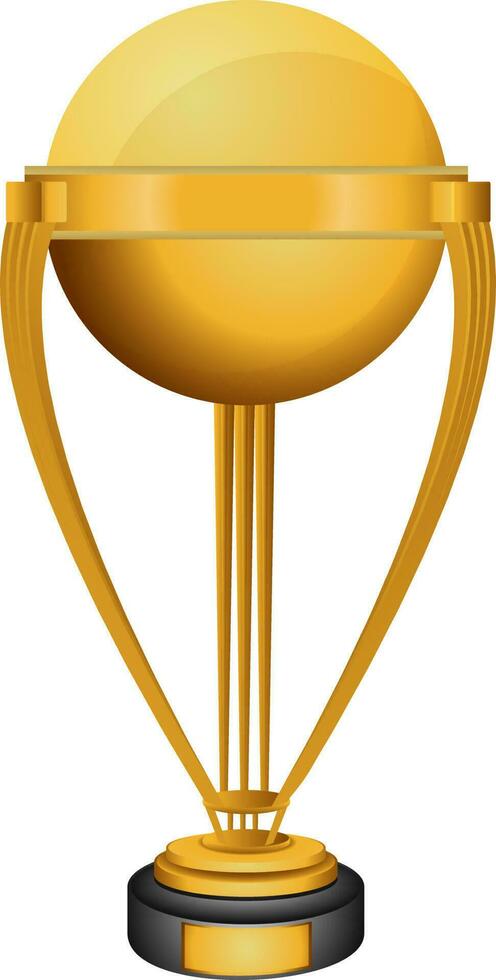 Isolated illustration of shiny golden color trophy. vector