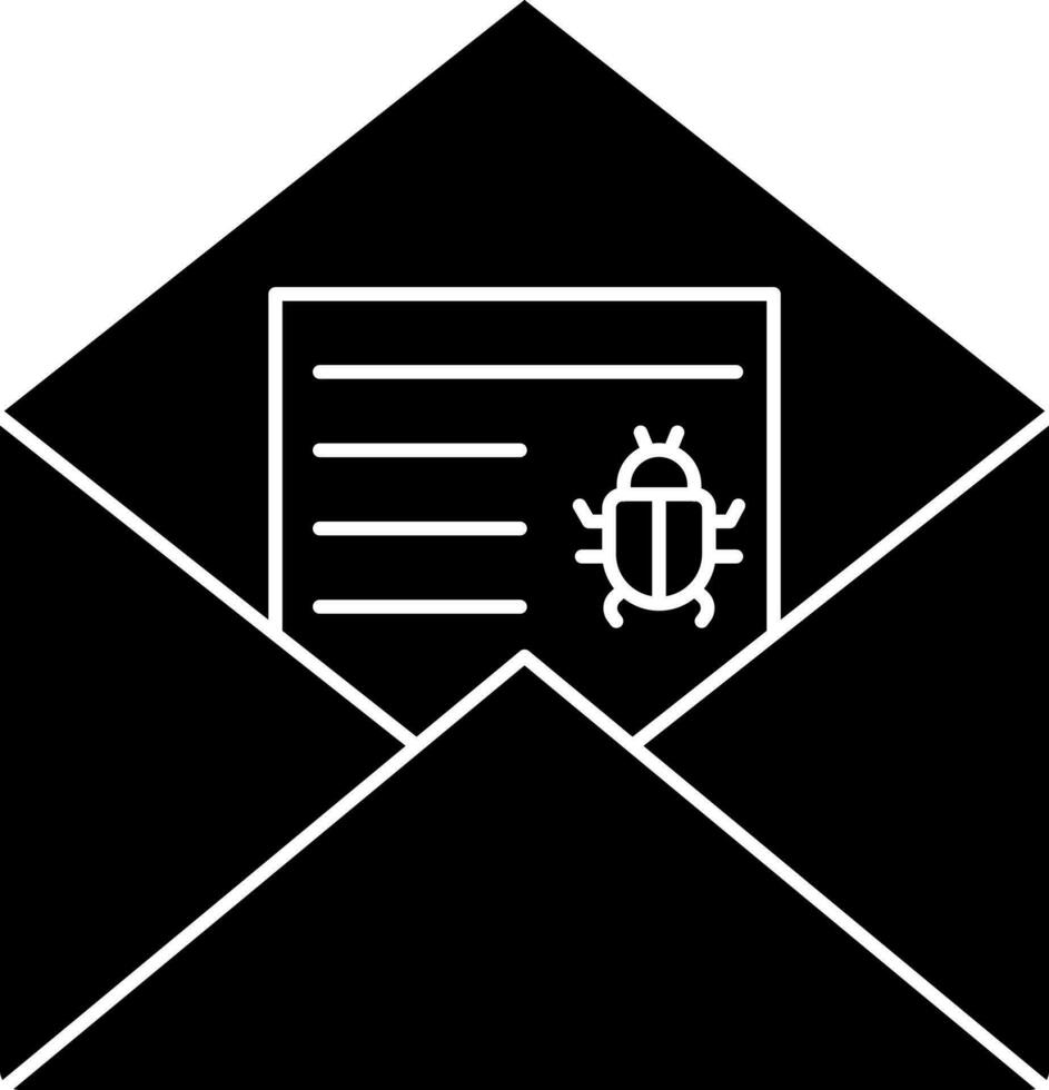Illustration of mail spam icon in flat style. vector