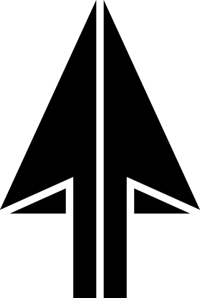 Arrow with negative space icon in flat style. vector