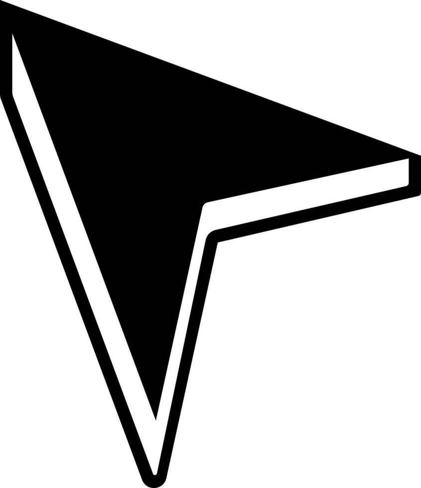 Vector illustration of mouse cursor glyph icon.