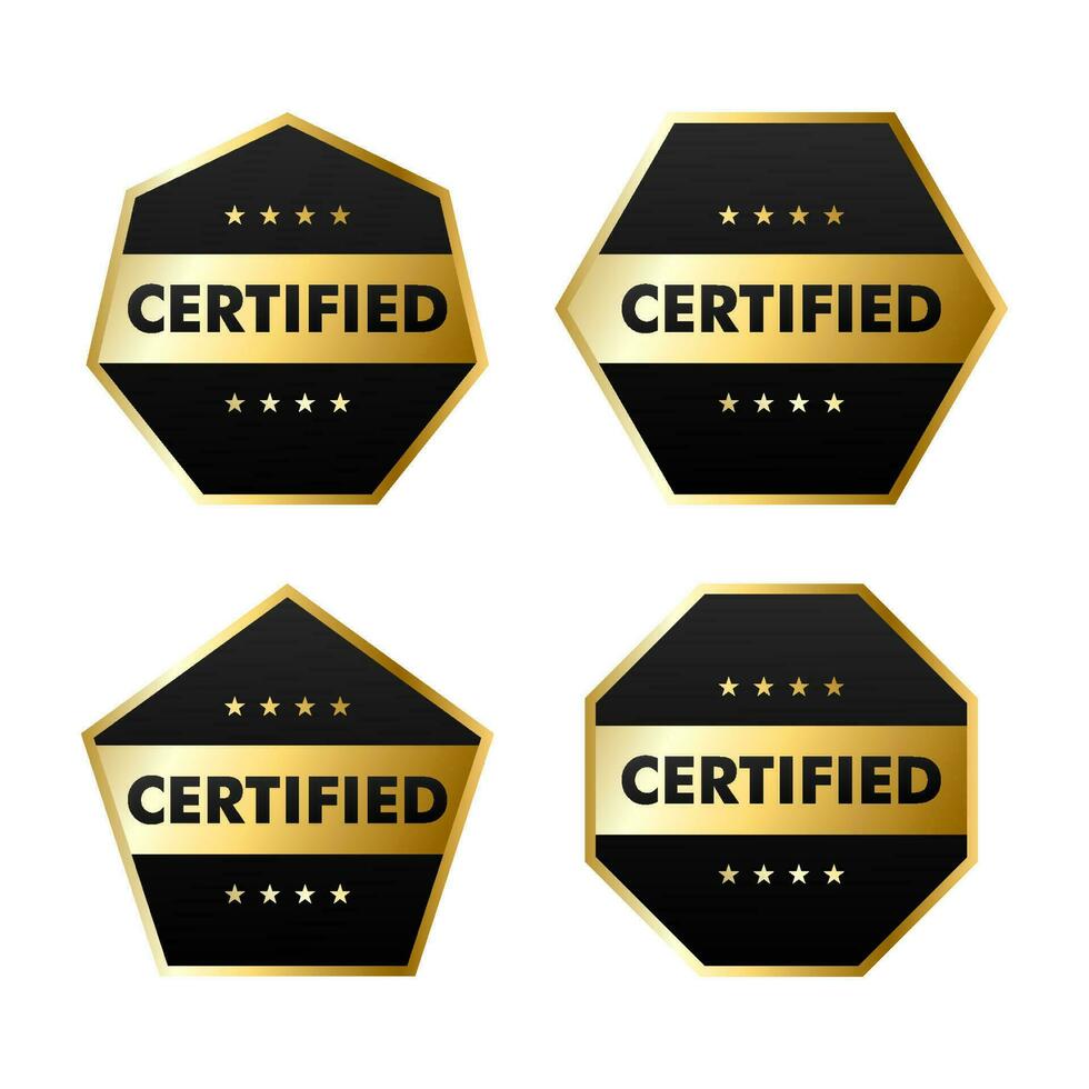Set of Certification stamp badge and labels quality management system symbol vector