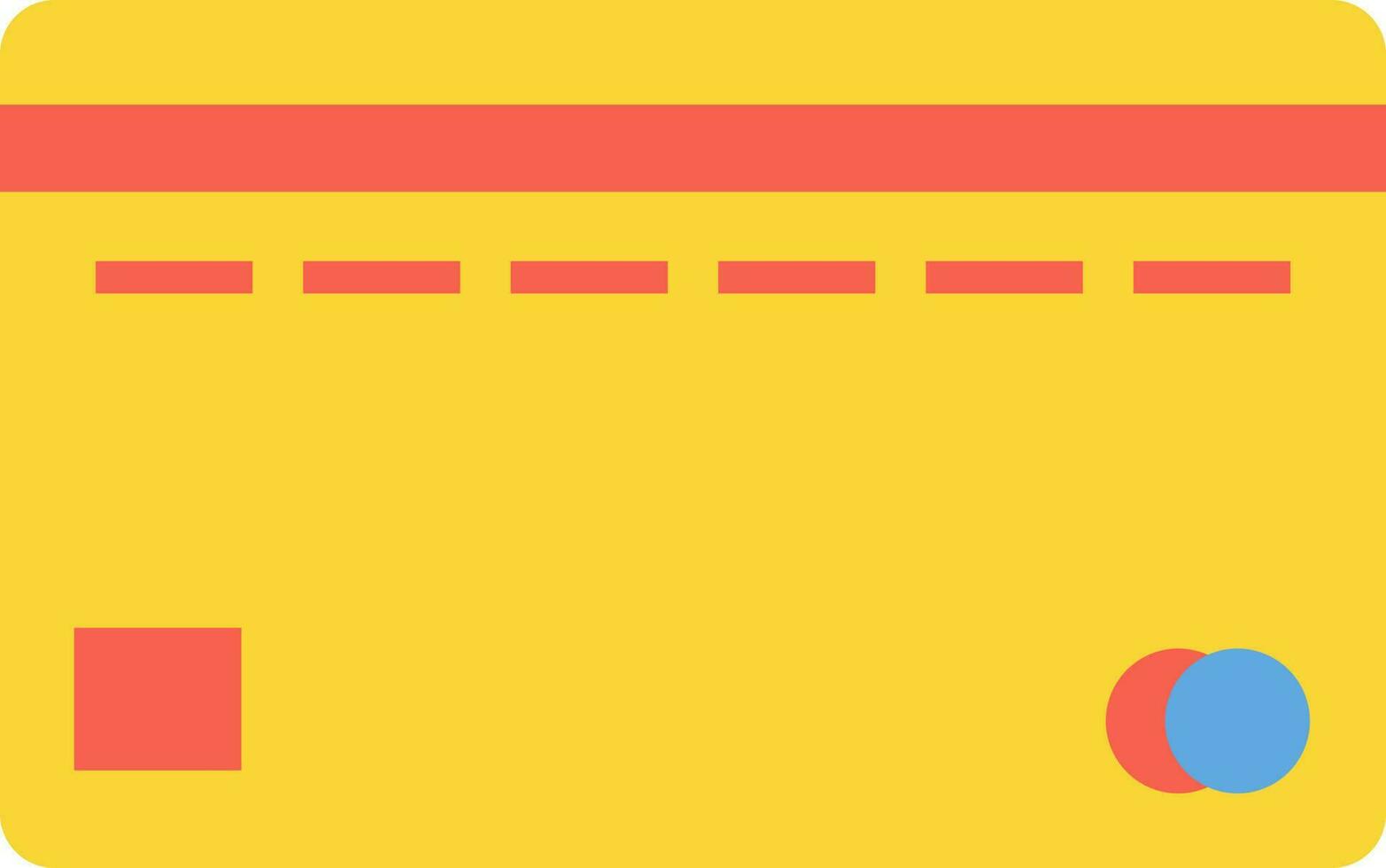 Yellow debit card in flat style. vector
