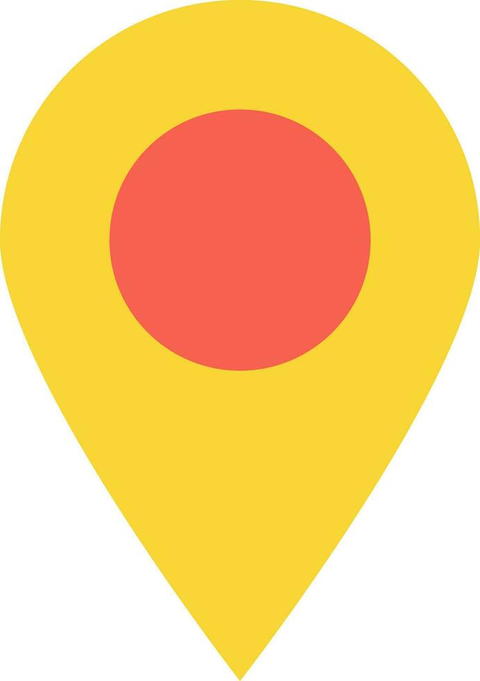 Flat style map pin in yellow and pink color. vector