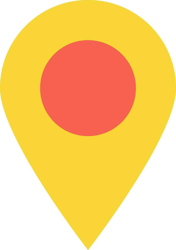 Flat style map pin in yellow and pink color. vector