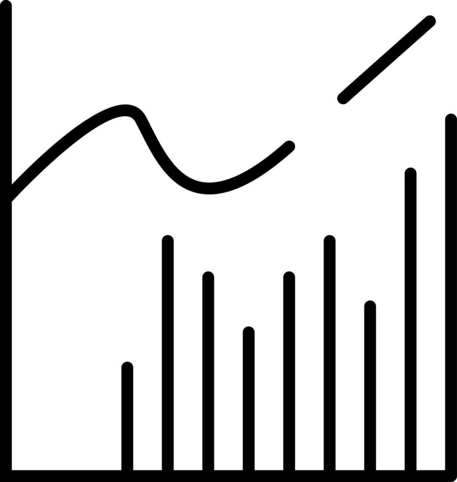 Line art growth graph icon. vector