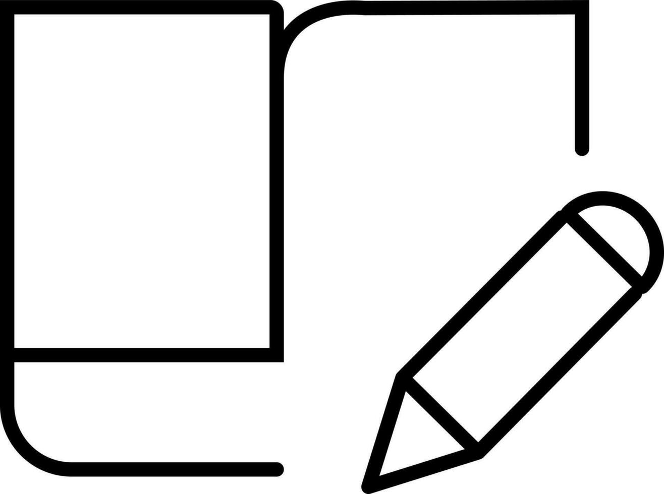 Line art content writing icon. vector