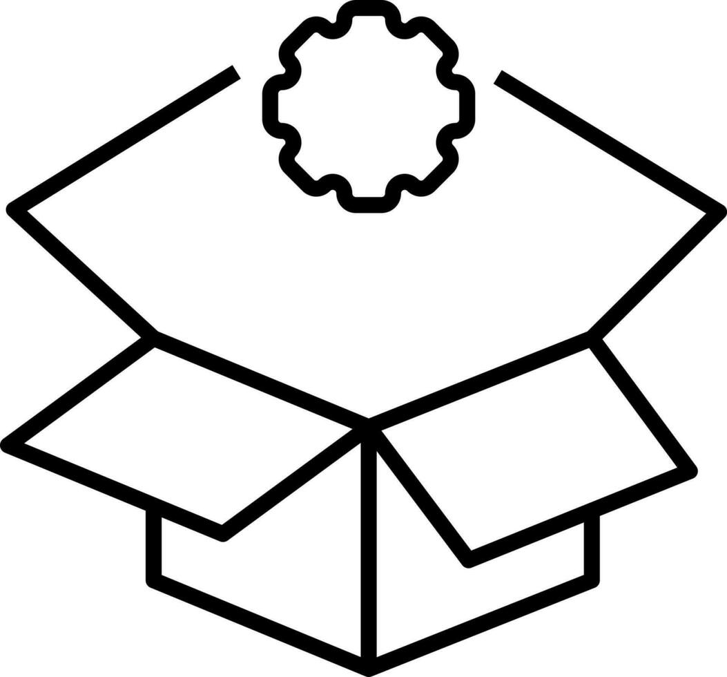 Line art illustration of parcel setting icon. vector