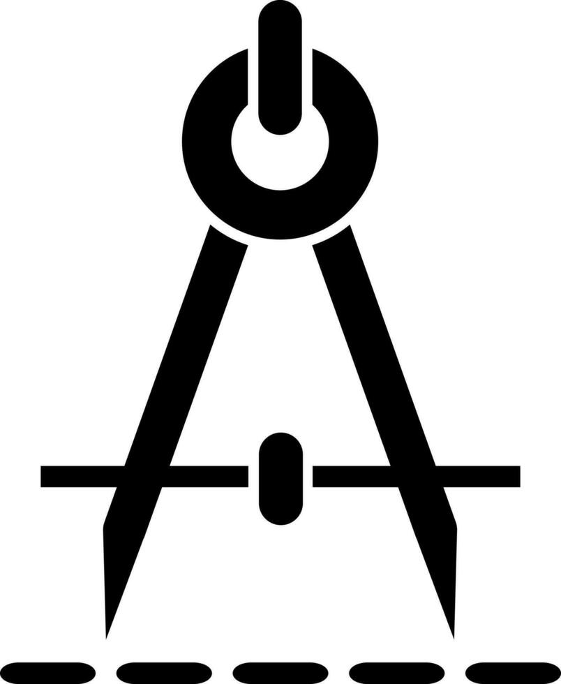 Compass icon in glyph style. vector