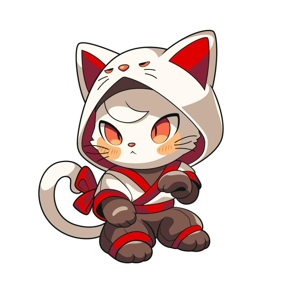 Maneki Neko Ninja Kitty vector