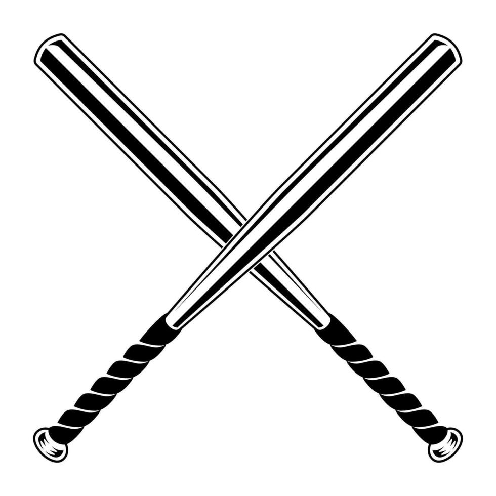 Crossed Baseball Bats Vector