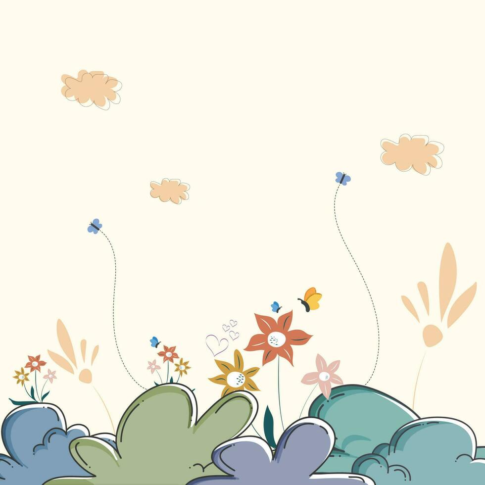 Hand drawn vector nature background