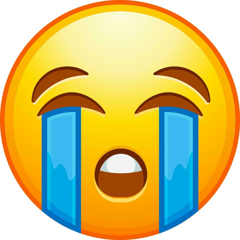 Big set of yellow emoji. Funny emoticons faces with facial expressions. vector