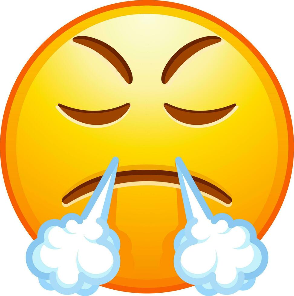 Big set of yellow emoji. Funny emoticons faces with facial expressions. vector