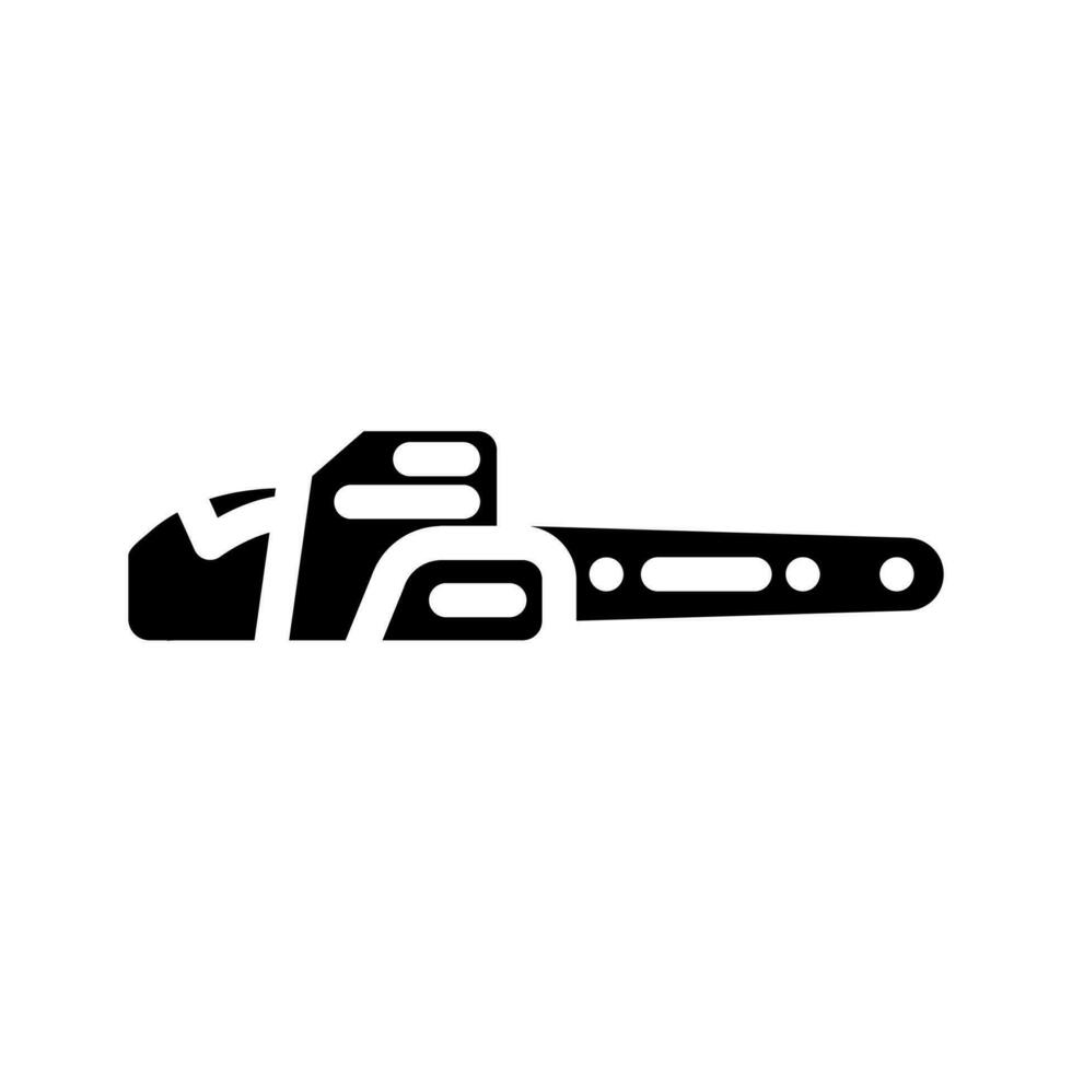chainsaw weapon military glyph icon vector illustration