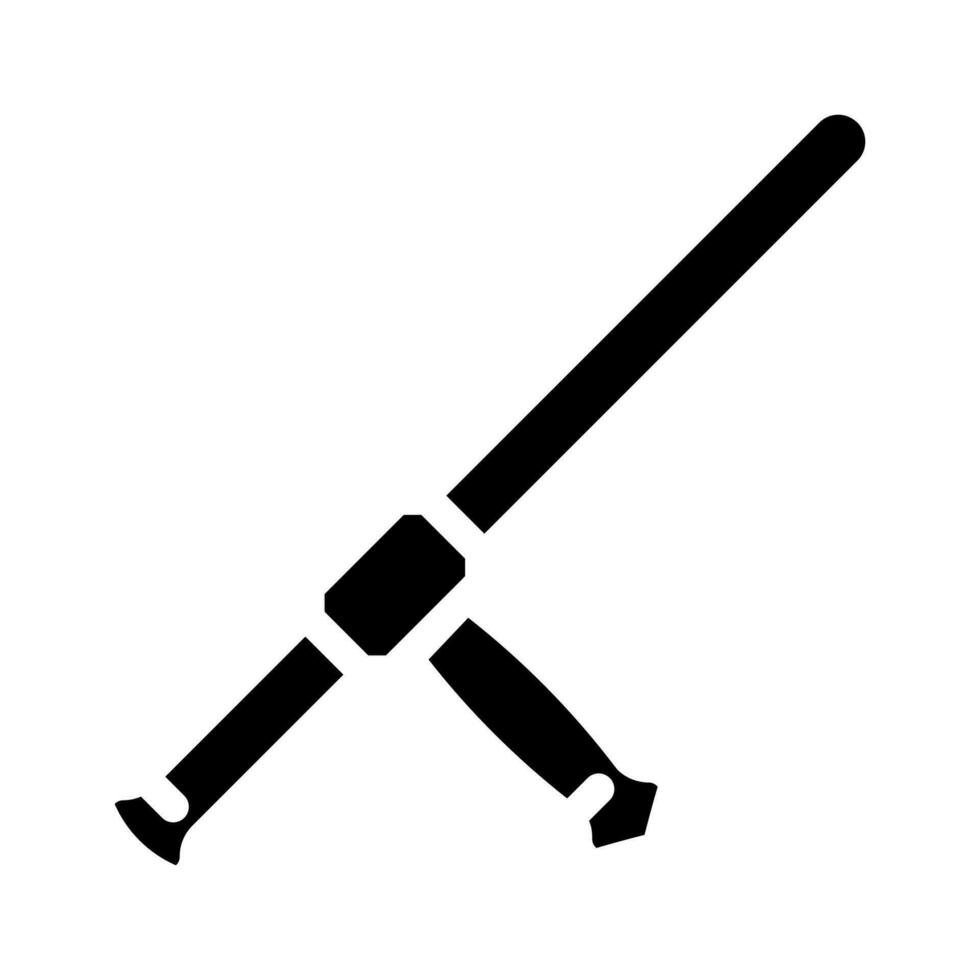 tonfa arma militar glifo icono vector ilustración