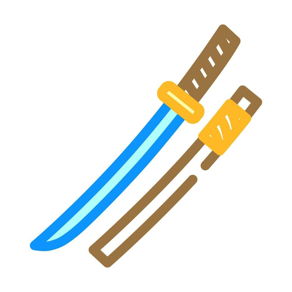 katana weapon military color icon vector illustration