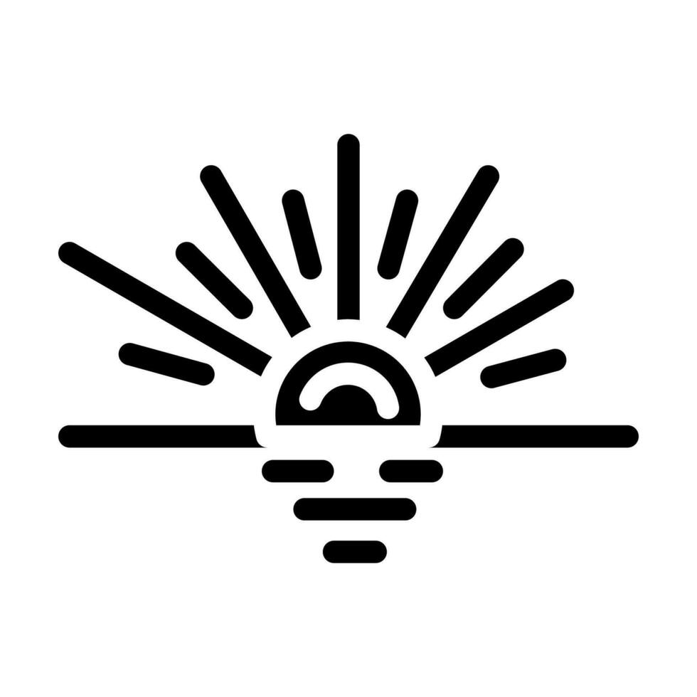 horizont sunset sun summer sunlight glyph icon vector illustration