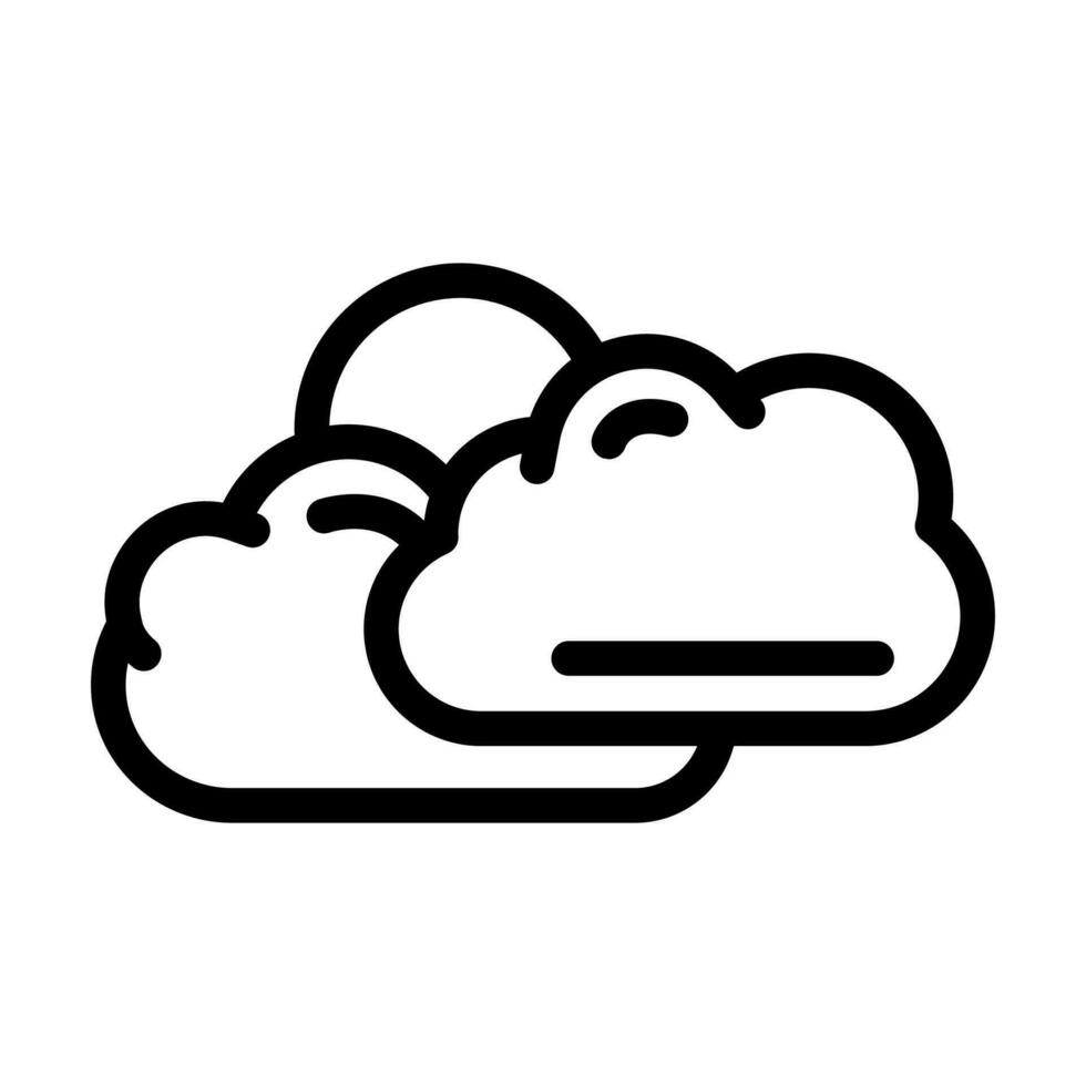 sun and clouds summer sunlight line icon vector illustration
